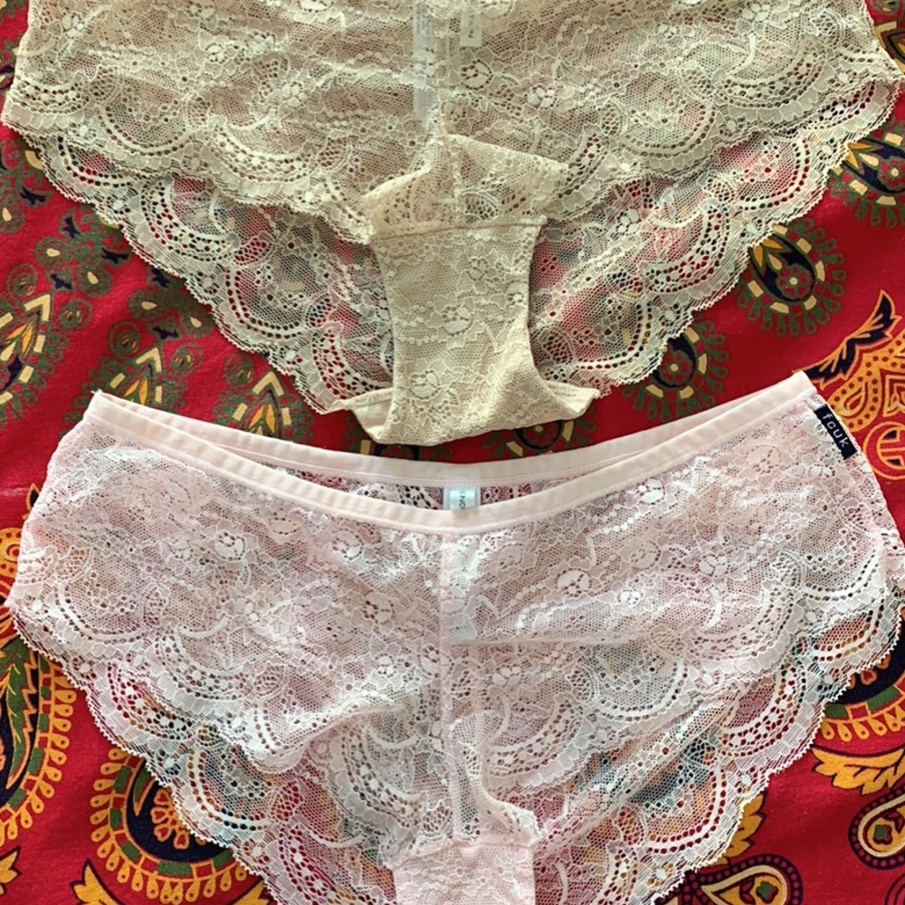 2 pair French Connection lace panties. New without tags. Size M